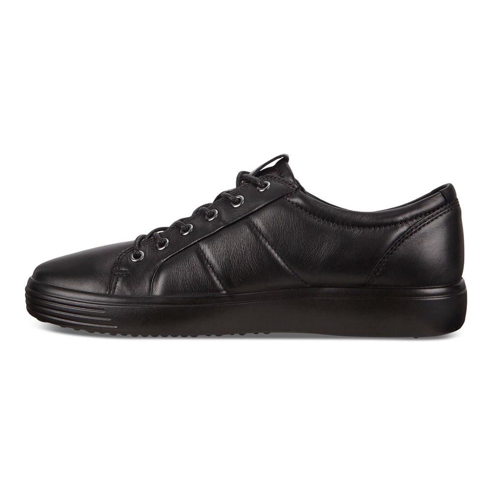 Mens Sneakers - ECCO Soft 7 Padded Leathers - Black - 6813BIRMQ